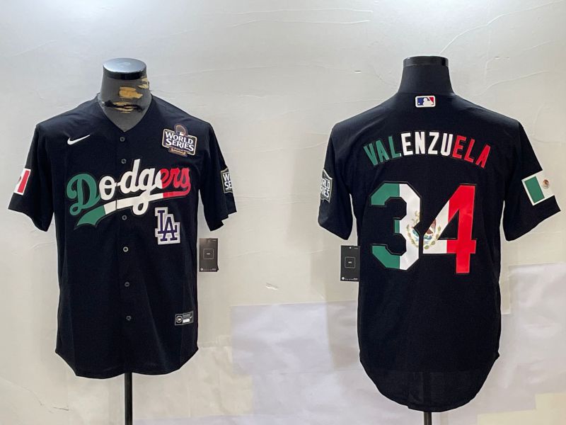 Men Los Angeles Dodgers #34 Valenzuela Black Game 2024 Nike MLB Jersey style 112026->los angeles dodgers->MLB Jersey